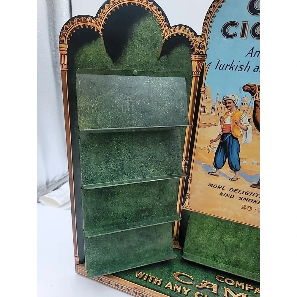 VTG Camel Cigarette Metal Tin Zippo Lighter Store Display Shelf Collectible